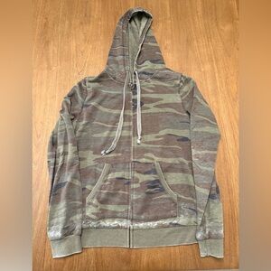 Z Supply Olive Camouflage Hoodie